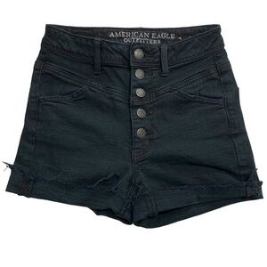 AMERICAN EAGLE Raw Hem Button Fly Shorts Sz 0